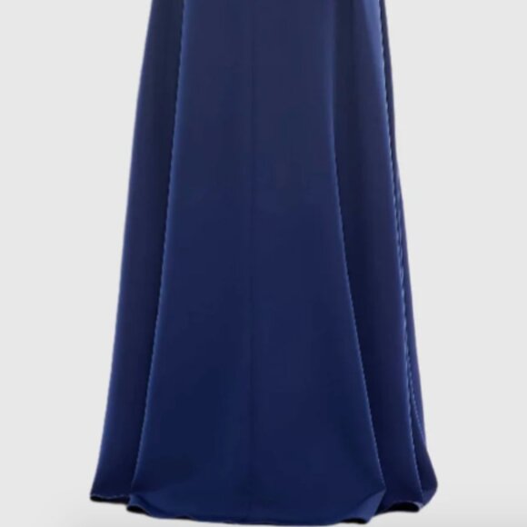 MAC DUGGAL 26989 BOW ONE SHOULDER A-LINE MIDNIGHT NAVY GOWN sz 6 - Picture 6 of 7